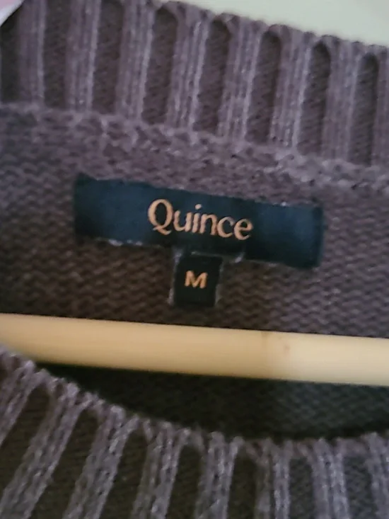 Quince Boyfriend Crew 100%Organic Cotton Sweater Heather Brown - Picture 4 of 16